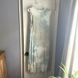 Tie dye midi cotton dress